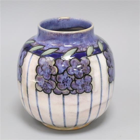 A Royal Doulton floral banded vase, c.1930, assistants mark AL